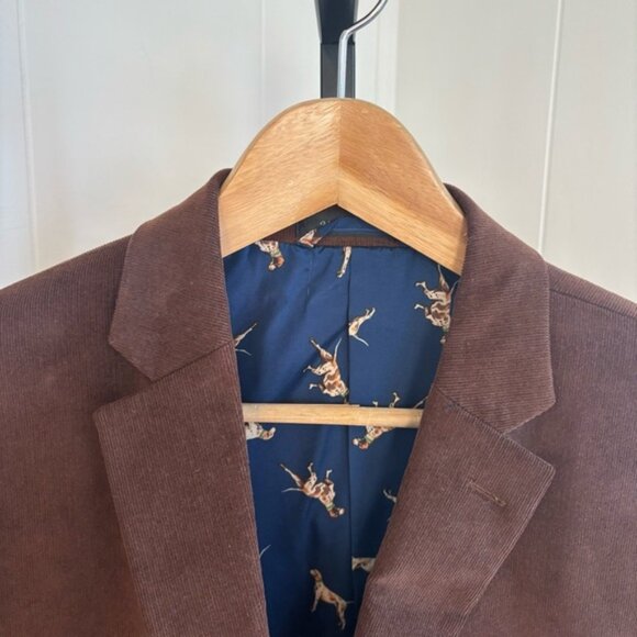 Lauren Ralph Lauren Brown Stretch Corduroy Sport Coat Men’s 44R Elbow Patches - Picture 1 of 10